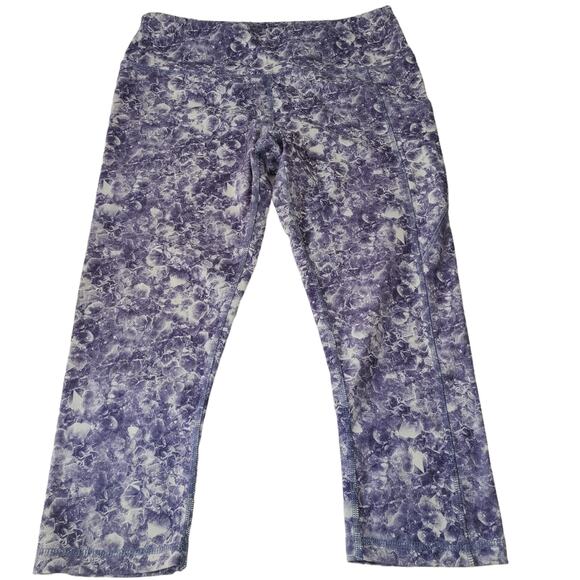 Glyder lavender water print capri leggings athletic wear Small - Picture 1 of 6